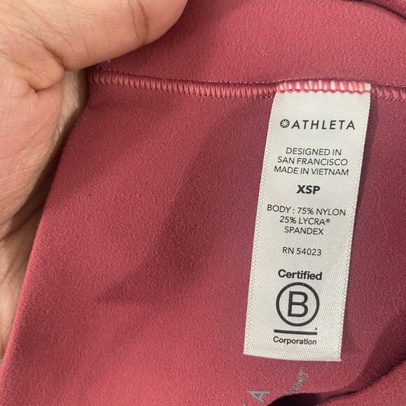 Athleta Leggings XS Petite Victorian Berry Salutation Stash Pocket Tight Workout - Picture 14 of 16